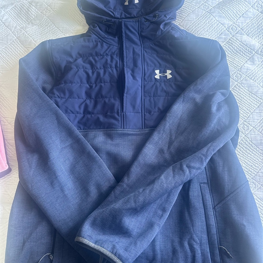Under Armour Gray ColdGear Hooded Pullover